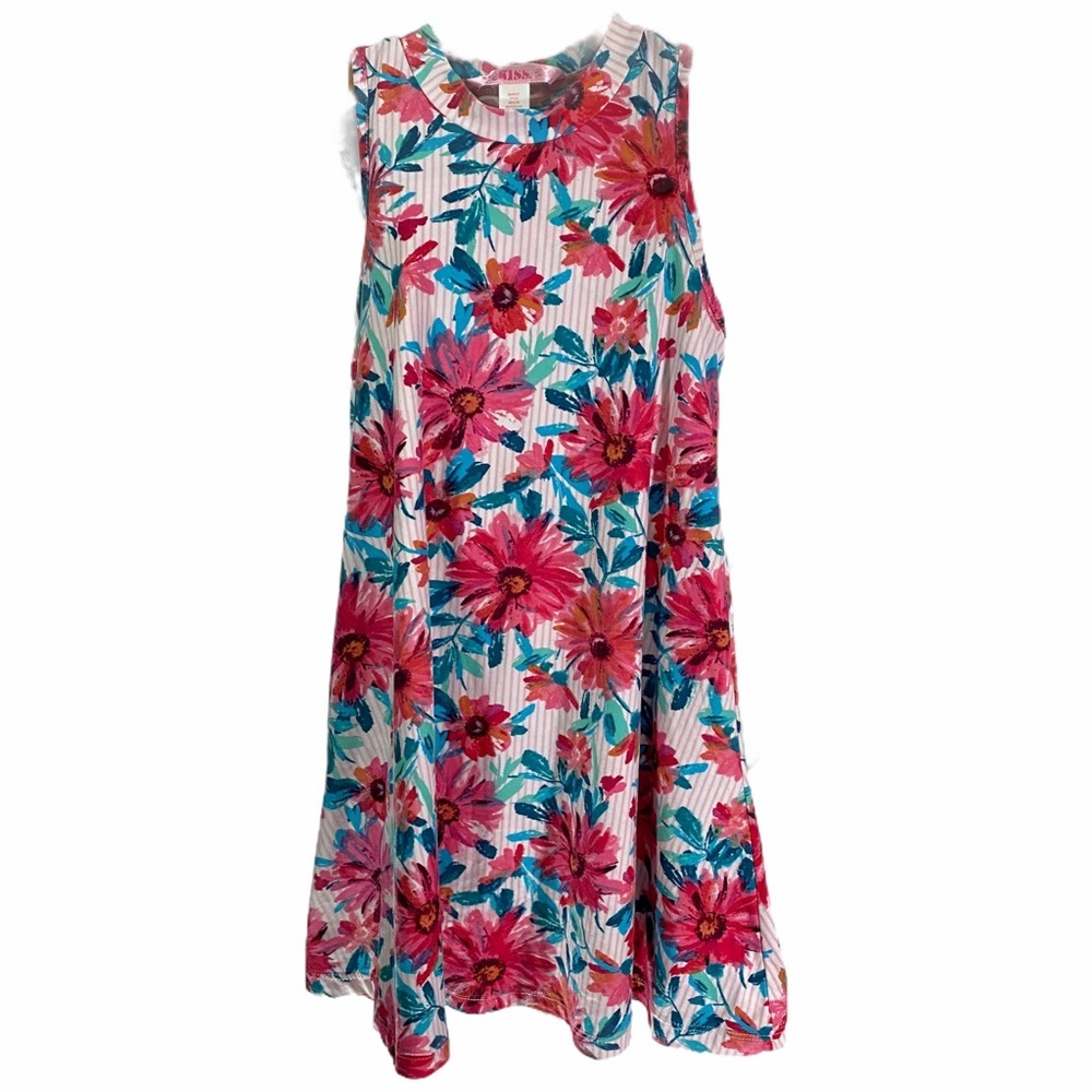 1st Kiss girl’s floral striped halter dress 10/12
